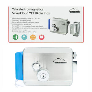SilverCloud YE910 elektromagnetinė sklendė, 12V, nerūdijantis plienas, su dviguba šerdimi ir mygtuku, Fail Secure NO, suderinama su praėjimo kontrolės sistemomis - Image 10