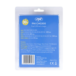 PNI CHG300 maitinimo adapteris su USB C prievadu, QC3.0, PD3.0, PPS ir USB-A prievadu, 30W - Image 2