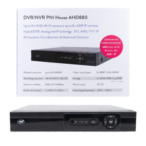 DVR/NVR PNI House AHD880, 8 analoginiai kanalai 4K-N arba 8 IP kanalai 5MP, H265+, garso įvestis, garso išvestis, USB2.0, 2 x SATA maks. 8TB - Image 5