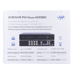 DVR/NVR PNI House AHD880, 8 analoginiai kanalai 4K-N arba 8 IP kanalai 5MP, H265+, garso įvestis, garso išvestis, USB2.0, 2 x SATA maks. 8TB - Image 10