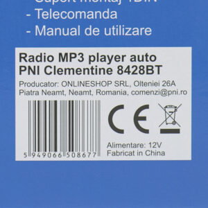 Automobilinis MP3 grotuvas Clementine 8428BT 4x45W 1 DIN su SD, USB, AUX, RCA ir Bluetooth - Image 10