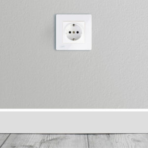 Paprastas įmontuojamas elektros lizdas PNI WP101W su stikliniu rėmeliu, 16A, 4000W, 230V - Image 2