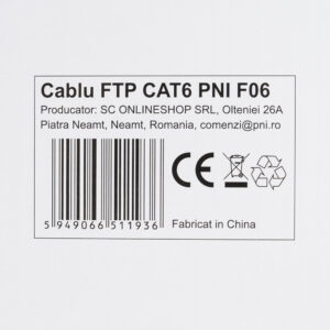 FTP kabelis CAT6 PNI F06 su 4 poromis 1 Gigabit internetui ir stebėjimo sistemoms, ritė 305m - Image 5