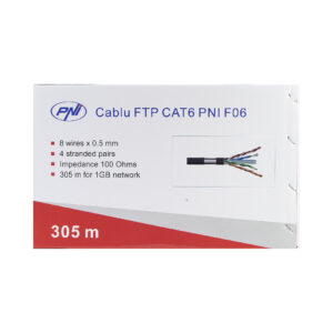 FTP kabelis CAT6 PNI F06 su 4 poromis 1 Gigabit internetui ir stebėjimo sistemoms, ritė 305m - Image 6