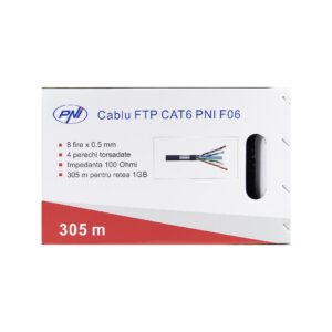 FTP kabelis CAT6 PNI F06 su 4 poromis 1 Gigabit internetui ir stebėjimo sistemoms, ritė 305m - Image 9