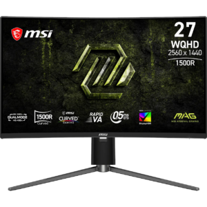 Monitorius MSI MAG 274CQPDF X32 / 68,6 cm (27") / 2560x1440 (WQHD) / Rapid VA / QHD:320Hz, HD:400Hz / 0.5 ms / 350 nits / 5000:1 / adjustable height / black