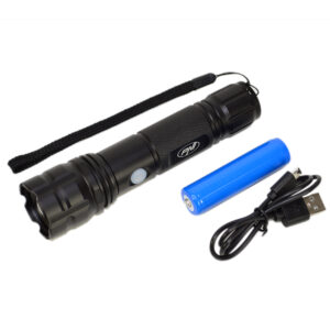 PNI Adventure F10 aliumininis žibintuvėlis su 6W LED, 500lm, iki 200m fokusavimu, su baterija ir PNI CHG300 maitinimo adapteriu su USB C prievadu, QC3.0, PD3.0, PPS ir USB-A prievadu, 30W - Image 6