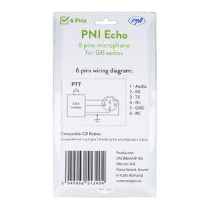6 kontaktų PNI Echo aido mikrofonas CB radijo stotelei - Image 11