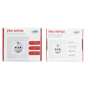 Paprastas įmontuojamas elektros lizdas PNI WP101W su stikliniu rėmeliu, 16A, 4000W, 230V - Image 5