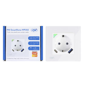 PNI SmartHome WP202 išmanusis WiFi lizdas, montuojamas į sieną, valdymas internetu, skirta „Tuya Smart“ programėlė, suderinamas su „Amazon Alexa“ ir „Google Home“ - Image 2