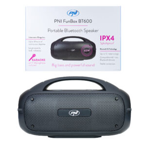 PNI FunBox BT600 portable speaker, with Bluetooth, 65W, MP3 player, card reader, USB, wireless microphone, 4400mAh battery, IPX4 - Image 5