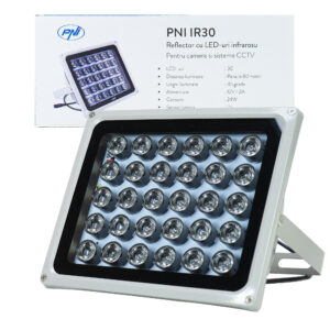 Infraraudonųjų spindulių LED prožektorius PNI IR30 vaizdo kameroms ir CCTV sistemoms, 30 IR LED, atstumas 80 m, IP66 - Image 2