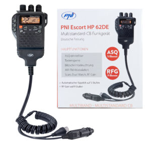 Nešiojama CB radijo stotelė PNI Escort HP 62DE vokiška versija, daugiastandartė, 4W, 12V, AM-FM, 5 lygių reguliuojamas ASQ, 9 lygių RF Gain, Dual Watch, Scan, Lock - Image 9