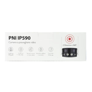 Vaizdo stebėjimo kamera PNI IP590, belaidė, su IP, dvigubas objektyvas, 2 x 2MP, 180 laipsnių, „micro SD“ kortelės lizdas - Image 6