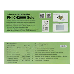 PNI CH2000R Gold viešbučio elektroninė spyna su kortelių skaitytuvu dešinėje pusėje - Image 11