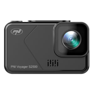 Automobilinė vaizdo registravimo kamera PNI Voyager S2500 WiFi, 4K UHD, 2 colių ekranas, ciklinis įrašymas, parkavimo stebėjimas, judesio aptikimas, vaizdo ir garso įrašymas, 12V/24V maitinimo šaltinis