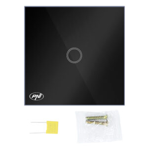 Paprastas jutiklinis jungiklis PNI SH121, pagamintas iš stiklo, juodas, su LED indikatoriumi, 10A 200W - Image 6