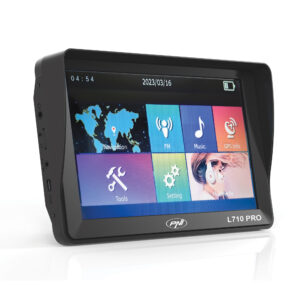 PNI L710 PRO GPS navigacijos sistema su skydeliu nuo saulės, 7 colių, 800 MHz, 256MB DDR, 16GB vidinė atmintis, FM siųstuvas, su dviem automobiliniais įkrovikliais komplekte