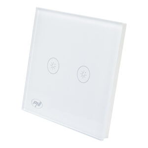 Dvigubas jungiklis su lietimui jautriu valdymu ir šviesos reguliatoriumi PNI SafeHome DIM202, 2X700W, su fazės laidu, be nulio, stiklinis - Image 2