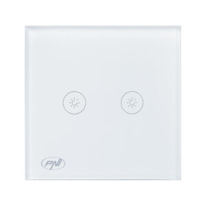 Dvigubas jungiklis su lietimui jautriu valdymu ir šviesos reguliatoriumi PNI SafeHome DIM202, 2X700W, su fazės laidu, be nulio, stiklinis - Image 6