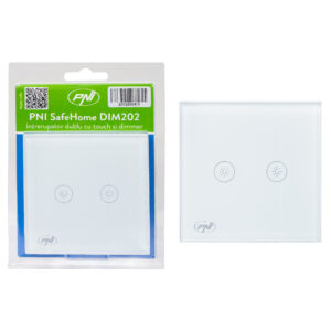 Dvigubas jungiklis su lietimui jautriu valdymu ir šviesos reguliatoriumi PNI SafeHome DIM202, 2X700W, su fazės laidu, be nulio, stiklinis - Image 11