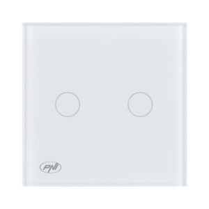 Laiptinis jungiklis ir dvigubas kryžminis jungiklis su PNI CS202W stikliniu jutikliniu paviršiumi, baltas su LED indikatoriumi, 800W / jungiklis - Image 2