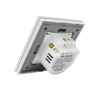Laiptinis jungiklis ir dvigubas kryžminis jungiklis su PNI CS202W stikliniu jutikliniu paviršiumi, baltas su LED indikatoriumi, 800W / jungiklis - Image 4