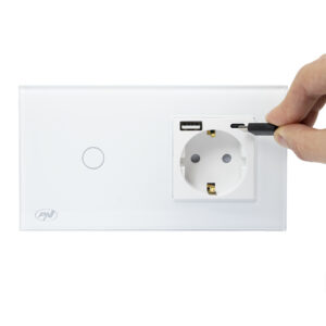 PNI SH115W paprastas stiklinis jungiklis su lietimui jautriu paviršiumi, sujungtas su Schuko lizdu ir USB jungtimis - Image 7