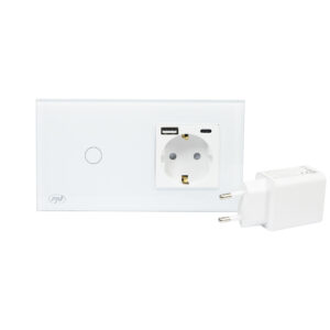 PNI SH115W paprastas stiklinis jungiklis su lietimui jautriu paviršiumi, sujungtas su Schuko lizdu ir USB jungtimis - Image 8