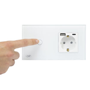 PNI SH115W paprastas stiklinis jungiklis su lietimui jautriu paviršiumi, sujungtas su Schuko lizdu ir USB jungtimis - Image 9