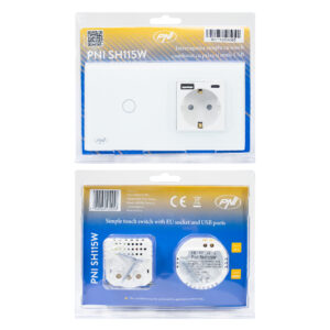 PNI SH115W paprastas stiklinis jungiklis su lietimui jautriu paviršiumi, sujungtas su Schuko lizdu ir USB jungtimis - Image 15