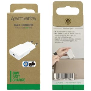Sieninis įkroviklis 4smarts PDPlug Slim 30W GaN USB-C baltas - Image 6