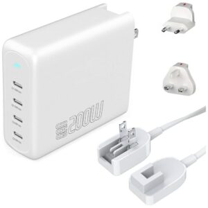 Sieninis įkroviklis 4smarts GaN Flex Pro Travel 200W 4 USB-C baltas - Image 3