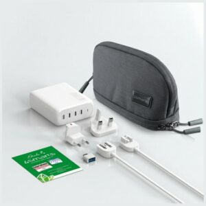 Sieninis įkroviklis 4smarts GaN Flex Pro Travel 200W 4 USB-C baltas - Image 9