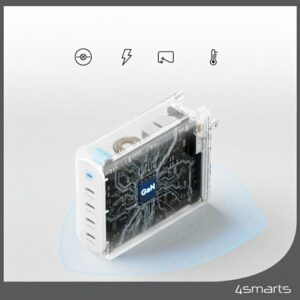 Sieninis įkroviklis 4smarts GaN Flex Pro Travel 200W 4 USB-C baltas - Image 7