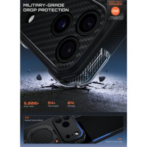 SUPCASE AERO MAG MagSafe iPhone 17 PRO MAX / 18 PRO MAX ARAMIDINIS DĖKLAS JUODAS - Image 4