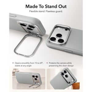 ESR ODINIS DĖKLAS SU STOVU MagSafe iPhone 17 PRO MAX / 18 PRO MAX PILKAS - Image 4
