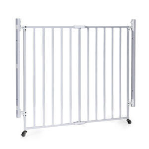 Balti plieniniai apsauginiai varteliai laiptams ir durų angoms 65-106 cm su ratukais ECOTOYS - Image 5