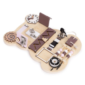 Medinė sensorinė lavinamoji lenta vaikams, meškiukas, 12 dalių ECOTOYS - Image 5
