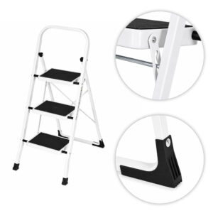 3-step steel ladder non-slip steps foldable ModernHome - Image 5
