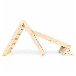 Medinė žaidimų aikštelė vaikams, Montessori laipiojimo rinkinys su kopėčiomis ir balansavimo sija LUNA ECOTOYS - Image 5