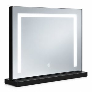 LED kosmetinis veidrodis 50x40 cm su apšvietimu, 3 spalvų režimai, juodas ModernHome - Image 5