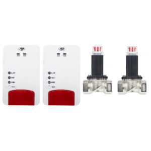 PNI Safe House Dual Gas 250 rinkinys su 2 jutikliais ir 2 solenoidiniais vožtuvais 3/4 colio, 85dB, baltas - Image 1