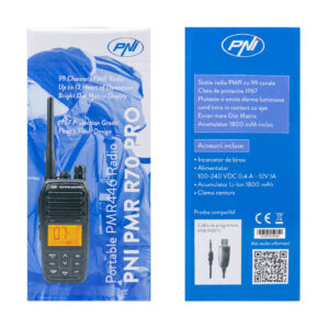 Nešiojama radijo stotelė PNI PMR R70 PRO 446MHz, 0.5W, 99 kanalai, 16 PMR ir 50 CTCSS bei 104 DCS tonai, IP67 - Image 2