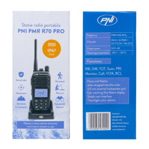 Nešiojama radijo stotelė PNI PMR R70 PRO 446MHz, 0.5W, 99 kanalai, 16 PMR ir 50 CTCSS bei 104 DCS tonai, IP67 - Image 3