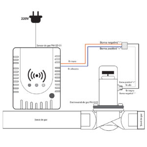 Kit Gas Sensor PNI GD-01 and PNI V-02 solenoid code 2014172 - Image 1