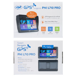 PNI L710 PRO GPS navigacijos sistema su skydeliu nuo saulės, 7 colių, 800 MHz, 256MB DDR, 16GB vidinė atmintis, FM siųstuvas, su dviem automobiliniais įkrovikliais komplekte - Image 3