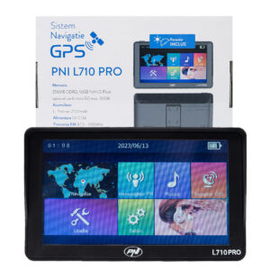 PNI L710 PRO GPS navigacijos sistema su skydeliu nuo saulės, 7 colių, 800 MHz, 256MB DDR, 16GB vidinė atmintis, FM siųstuvas, su dviem automobiliniais įkrovikliais komplekte - Image 4