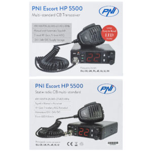 PNI Escort HP 5500 CB radijo stotelė, multistandartinė, 4W, AM-FM, 12V/24V, ASQ, RF Gain, komplekte yra cigarečių degiklio kištukas - Image 3