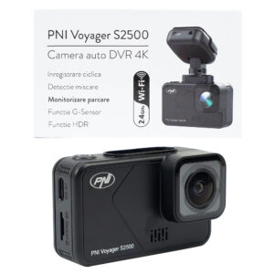 Automobilinė vaizdo registravimo kamera PNI Voyager S2500 WiFi, 4K UHD, 2 colių ekranas, ciklinis įrašymas, parkavimo stebėjimas, judesio aptikimas, vaizdo ir garso įrašymas, 12V/24V maitinimo šaltinis - Image 2